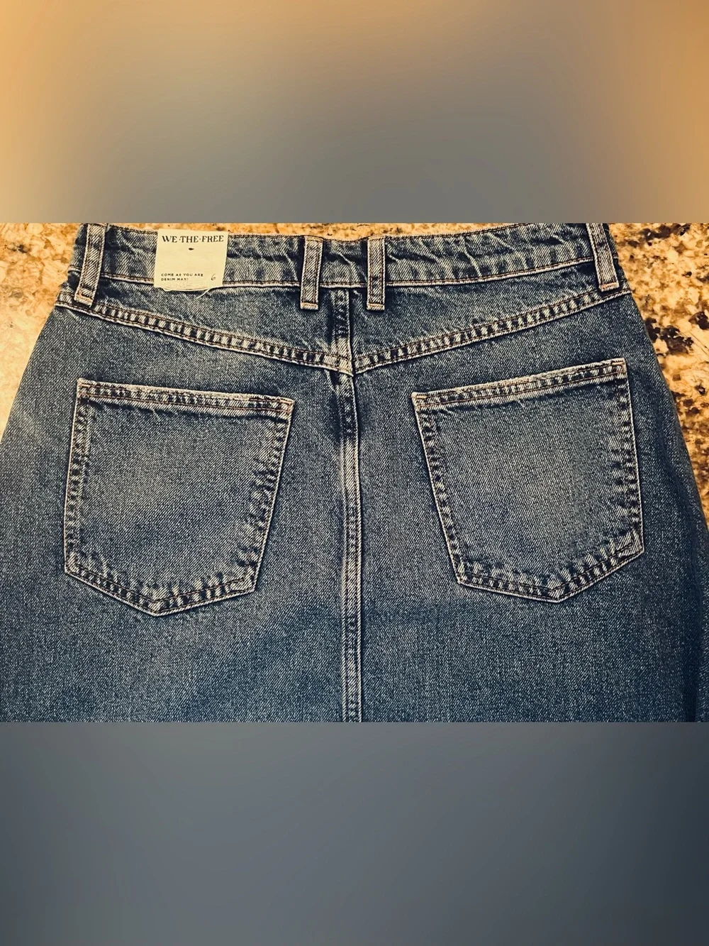 NWT Free People Come As You Are Denim Maxi Skirt